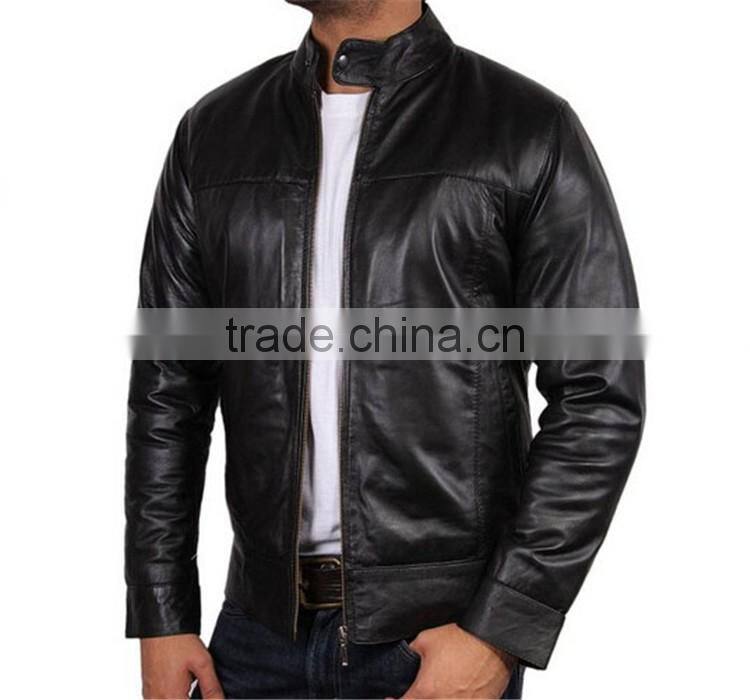 Hot sale prices men motorcycle leather jacket