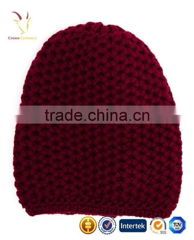 7GG Thick Wool Knit Lady Beanie Hat