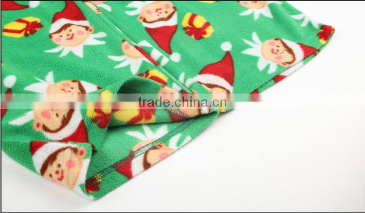 snowman printing boy pajamas fashion sleeping wear green pajamas
