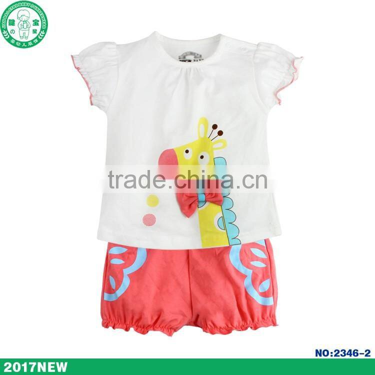 100% cotton children clothing set for baby girl wholesale high quality baby clothes