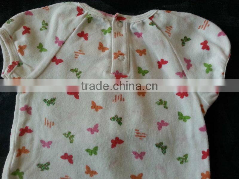 Plain Butterfly Baby Girl Bodysuits Cotton Rompers