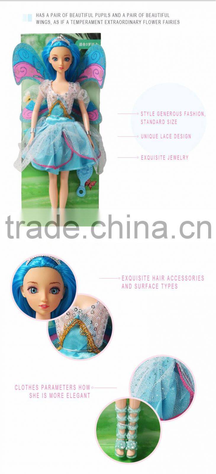 Custom realistic vinyl flying fairy cute barbiee doll