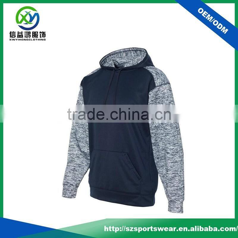 High Quality splicing Contrast Color Sleeve Polyester Man Hoody Jacket With Micro Fleece Inside