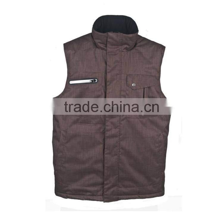 OEM customize workwear men winter vest padded bodywarmer with waterproof