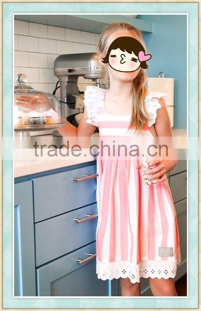 Pakistani cotton pink stripes 1 year baby angel night wear dress factory design provide