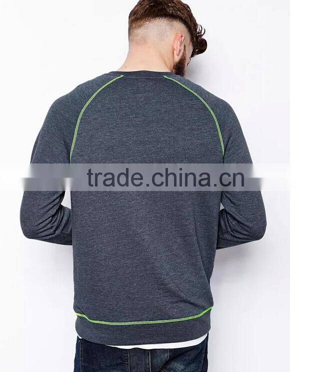 two tone combined stitched Korean styel crewneck sweatshirt heather hoodies