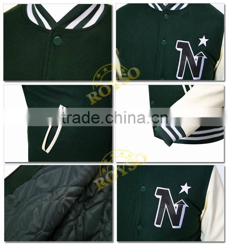 2015 New Fashion Customize Logo Mens Softshell Baseball Padded Bomber Jacket Wholesale Stylish Varsity Letterman College Jackets
