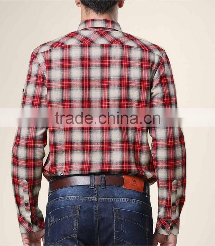 fashion shirt men shirt 100% cotton plaid shirt