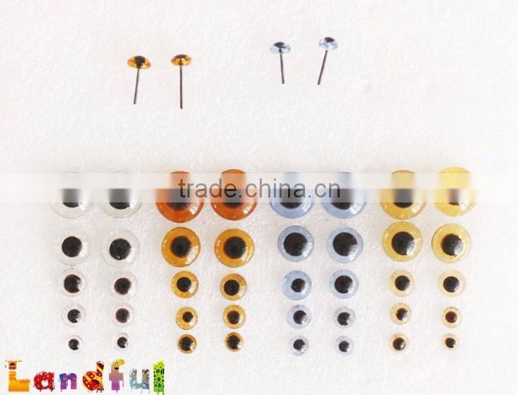 12mm Wool Needle Felted Animal Doll Black Tea Toy Glass Eyes