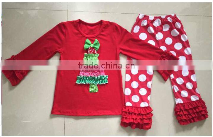 Boya hot sale wholesale Christmas outfits children girls giggle moon exquisite remake clothes sets design for girls clothing
