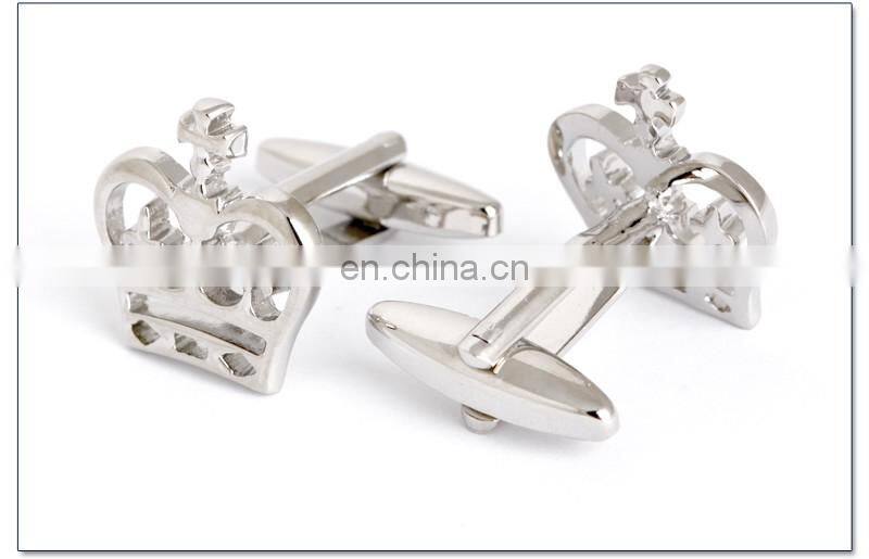 Gold Silver Crown Mens Cufflinks