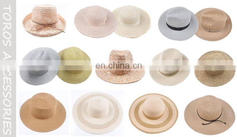 Wholesale women summer beach fedora raffia straw supreme hats