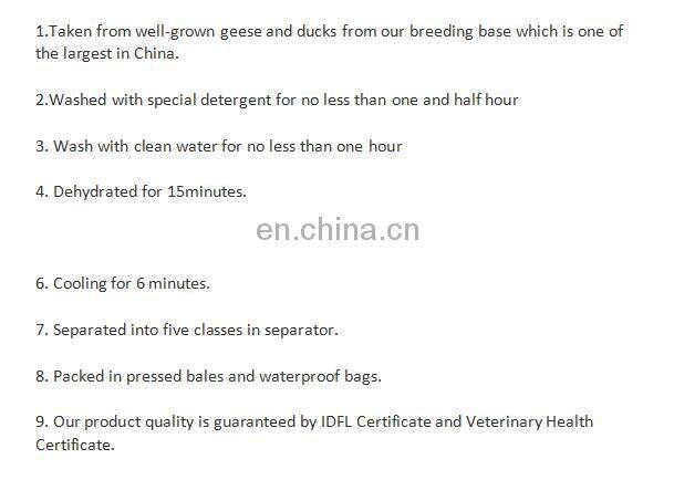 white duck down big down cluster high filling power, cleaness, odorless, whole sales