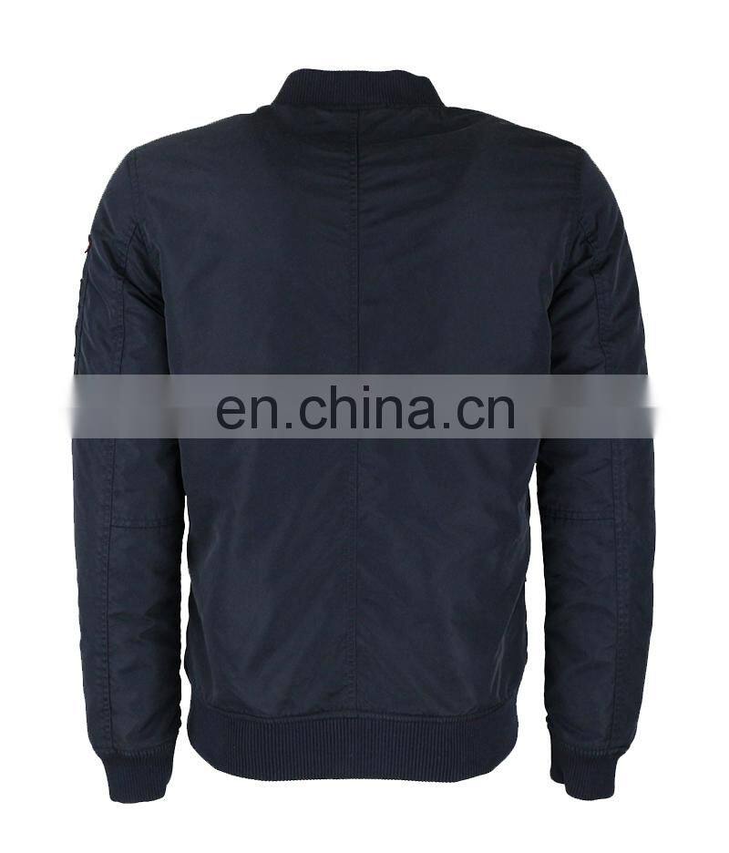 high quality Nylon Plain navy Flight bomber jacket mens