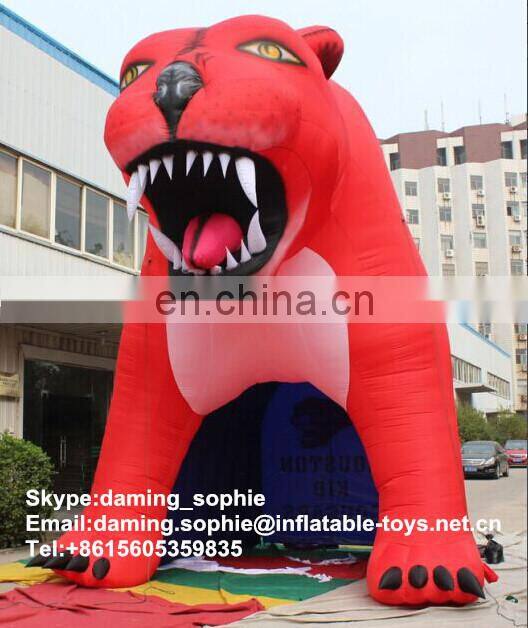 inflatable lion sports tunnel for advertising