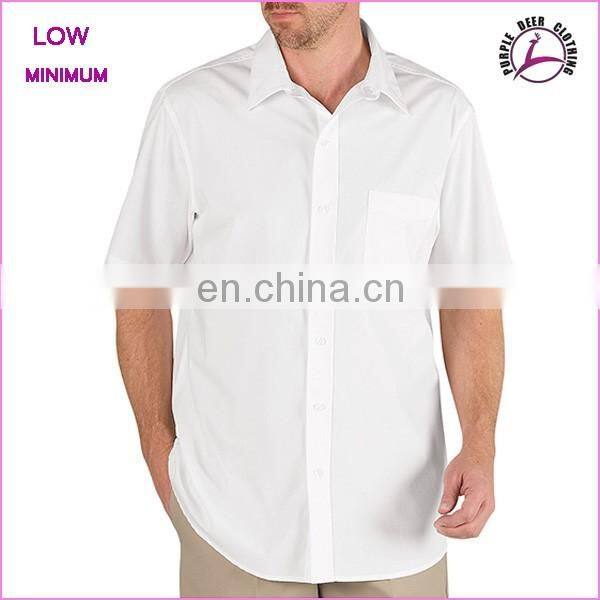 Men's 100%cotton solid color casual with chest pocket dress shirts