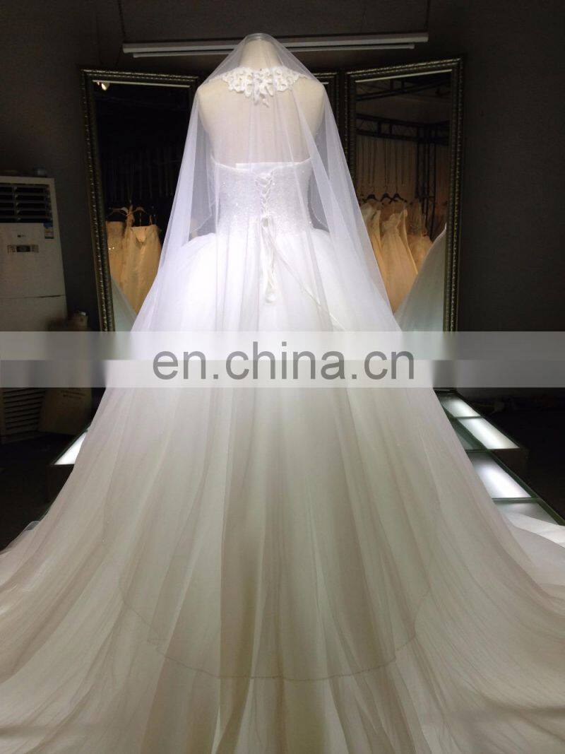 1A004cx Luxury Appliqued Heavy Beaded Ornament Floor-lenght With Long Tail Off Shoulder Sweetheart Wedding Dress 2016