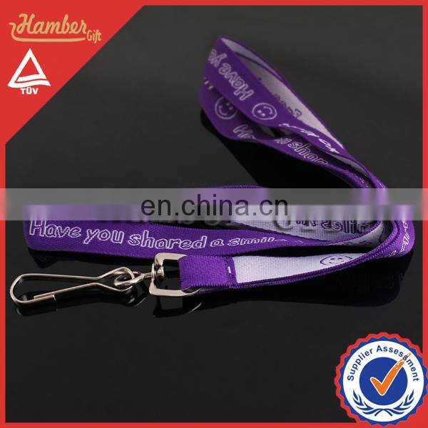 high quality waven lanyard with metal hook