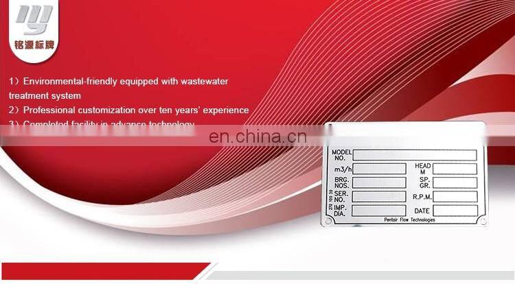 High Grade Custom Design Metal Nameplate