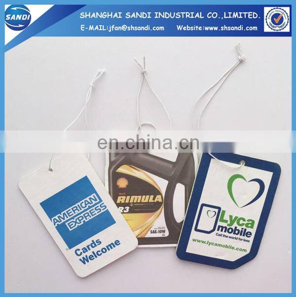 Promotional custom hanging auto air freshener with printing