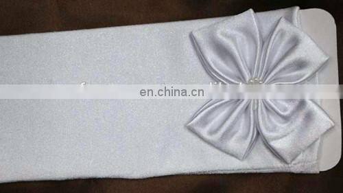 Kids' New Fashion Europe Customed Satin Long Wedding Gloves For Flower Girls Beautiful Big Bow Pearl Beaded Full Finger Gloves