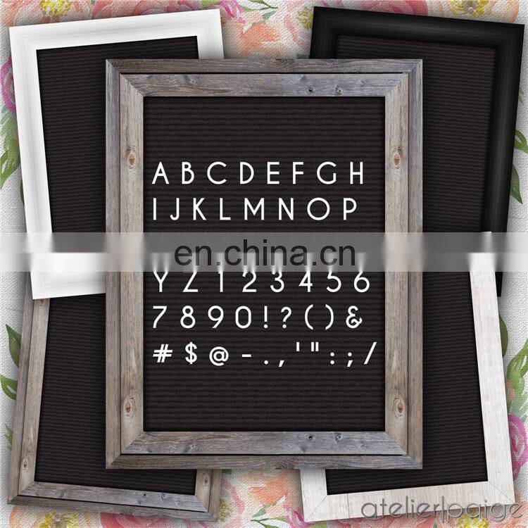 10x10 Sorting Case Precut Letters Custom Black Oak Frame changeable felt letter boards with Emoji letters