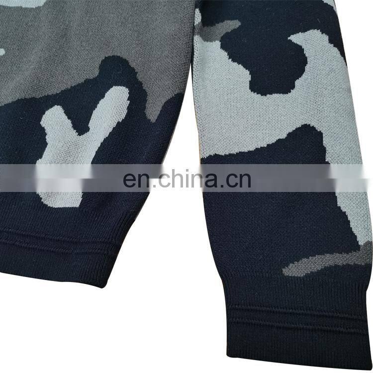 DiZNEW Wholesale Custom 100% Cotton Camo Sweaters O-neck Sweater Men