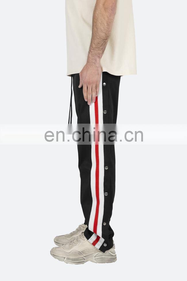 DiZNEW Navy Blue Black Orange Tearaway Track Pants For Men