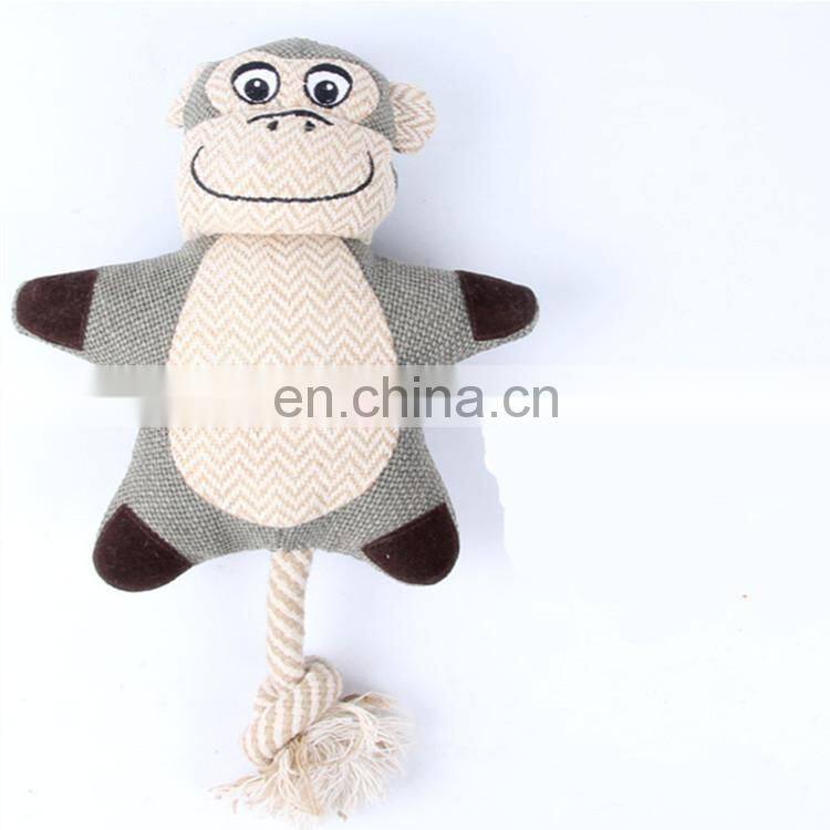 Monkey rabbits style pets accessories flax fabric large dog pet toys