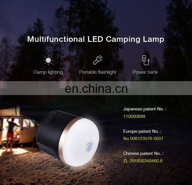 2020 New Style Outdoor waterproof camping tent light Rechargeable Lithium Battery 7200mAh