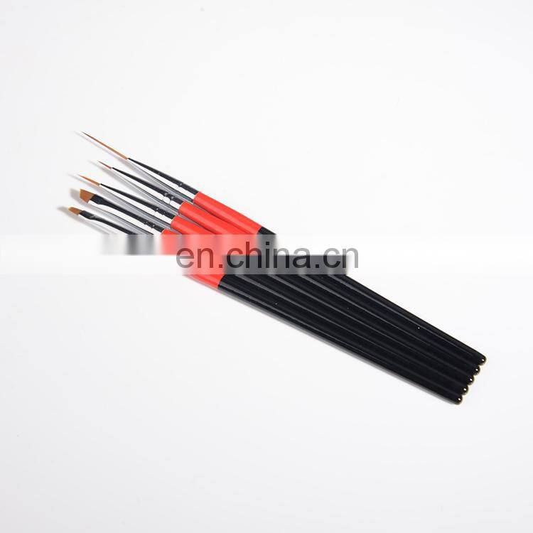 5PCS Pink Wooden Handle Sable Hair Brush Set