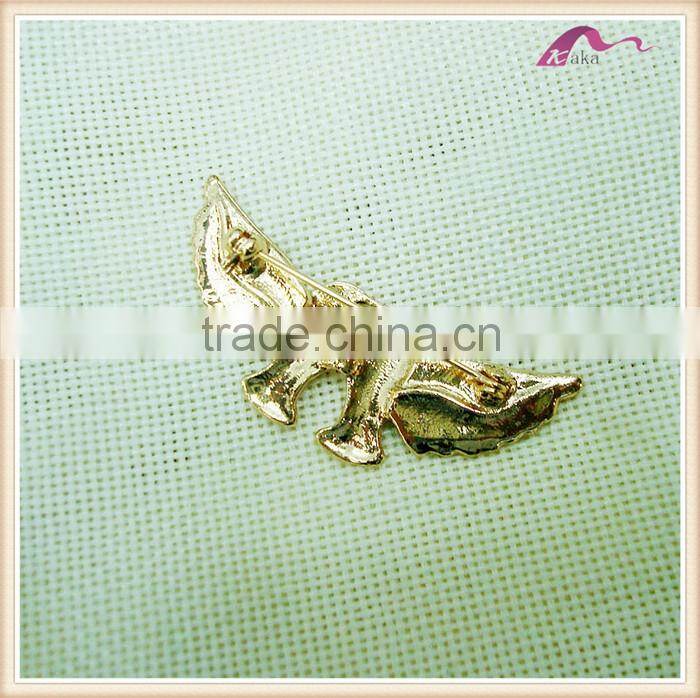 Lovely Mini Crystal Birds Feather Brooch For Wedding Cards