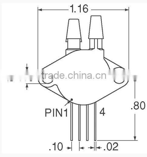 Differential Pressure Sensors, Transducers XPCL XPCL10DTC SENSOR PRESS DIFF 10" H2O 4SIP Barbed