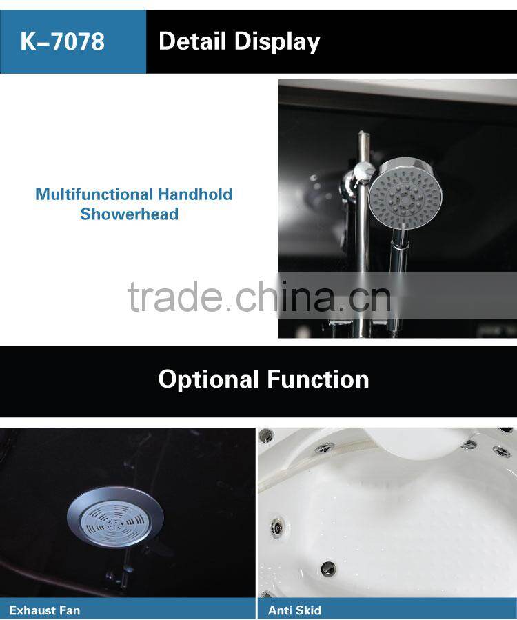 Bathroom Cleaning Acrylic Steam Cabin Portable Steam Generator With Steam And Massage K-7078