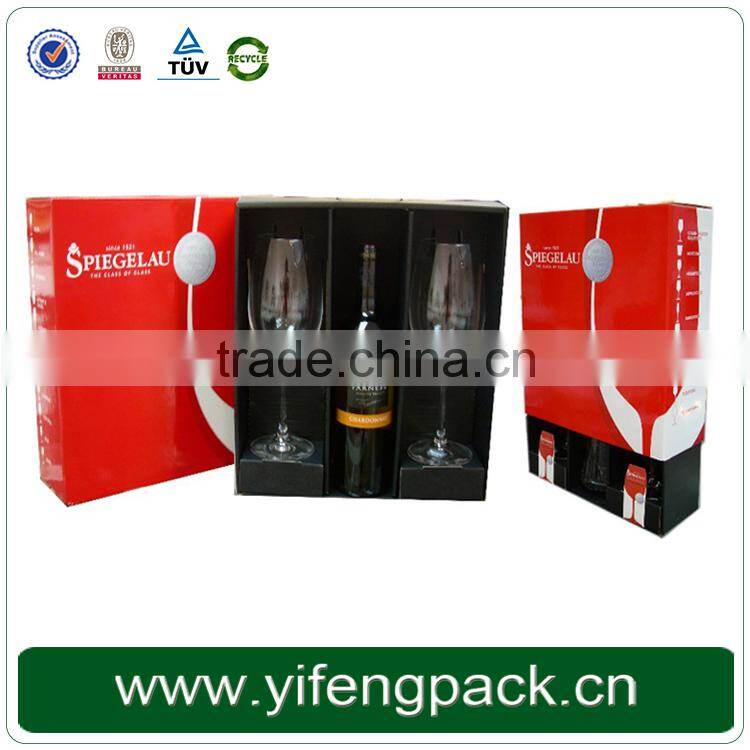 Decorative Paper wine champagne glass bottle glass cardboard gift box wholesale