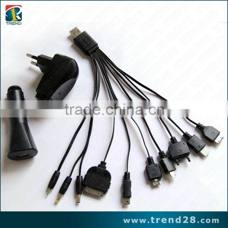 10in1 universal USB data charger cable for mobile phone multifunction 10 connector
