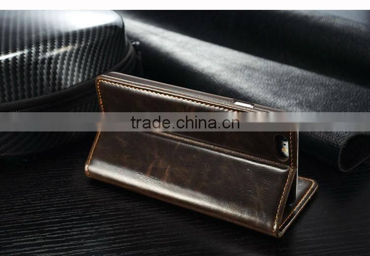 Handmade genuine leather back cover with card holder phone cases for iphone 6 plus bulk buy from alibaba china