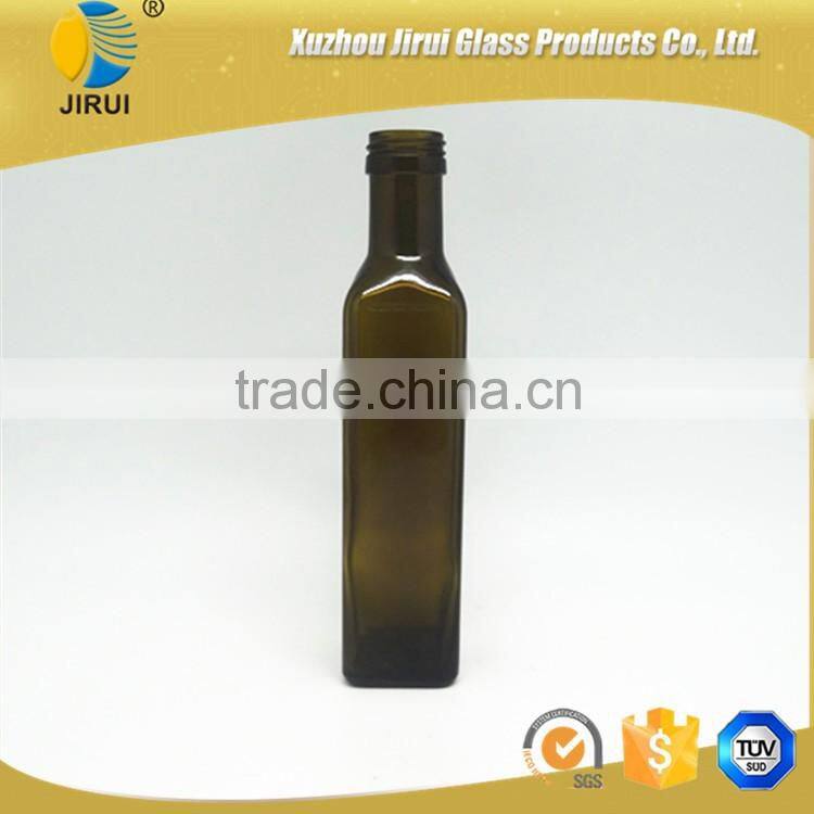 2016 250ml square shape cobalt green olive oil glass bottle /a lot of stock