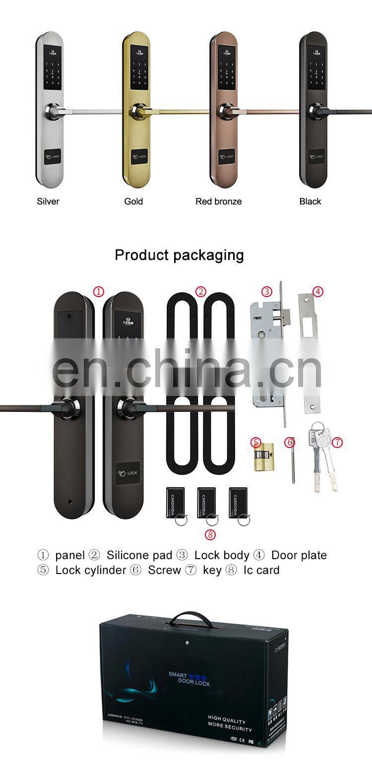 Waterproof Stainless Steel Sliding glass rfid smart Electronic door lock