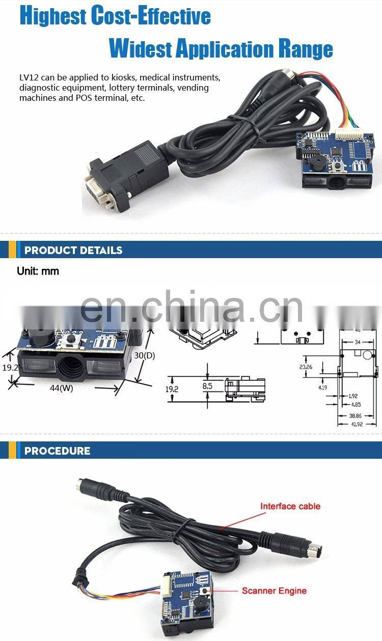 OEM USB RS232 Embedded Scan Engine 1D CCD Infrared Barcode Scanner
