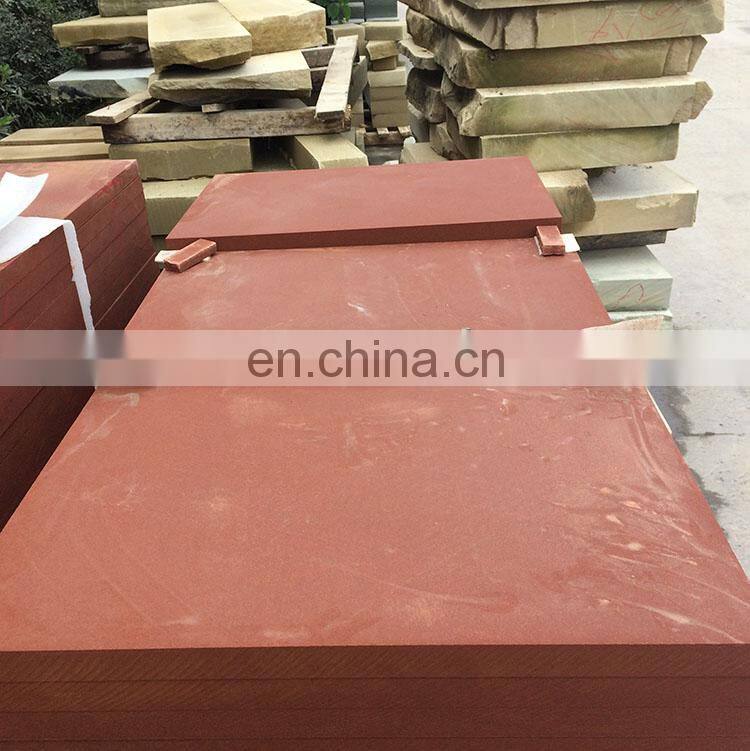 Factory Sale Xinfengrui Customized cut to Size Cheap grooved surface Wholesale non-slip stair steps Red Sandstone Paving stone