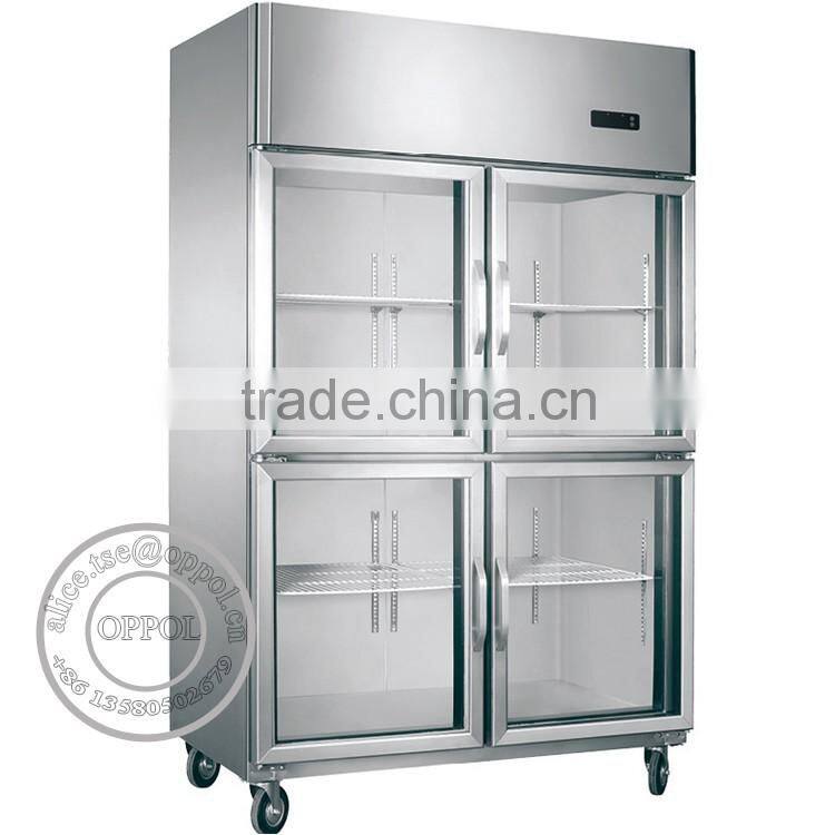 OP-A702 Kitchen Equipment Fan Cooling Vertical Showcase Refrigerator