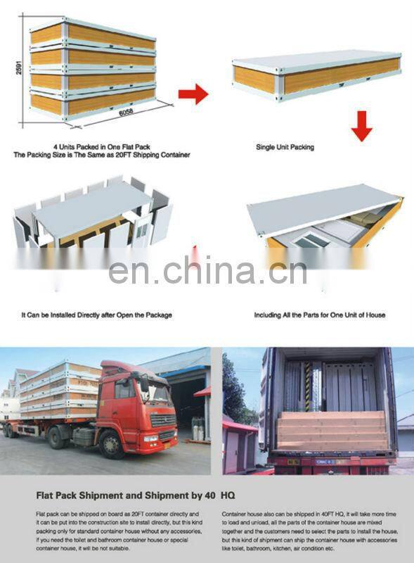 Prefabricated modular steel structure 20 foot sandwich panel container house for hotel/remote camp/office
