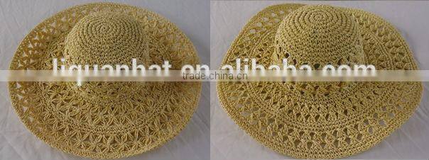 Wholesale elegant lady summer sun straw hat