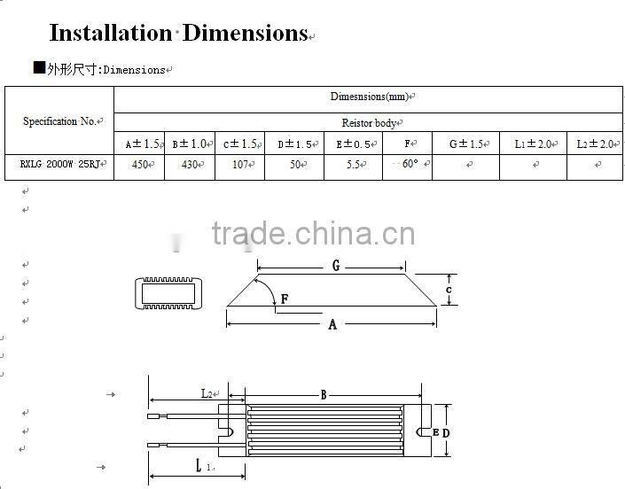 RXLG 400W high power aluminum ladder resistor