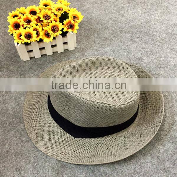 Promotion cheap plain wholesale straw cowboy hats ladies straw hats Beach shading Unisex cowboy straw hat