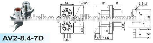 Female audio jack of hdmi to rca converter box