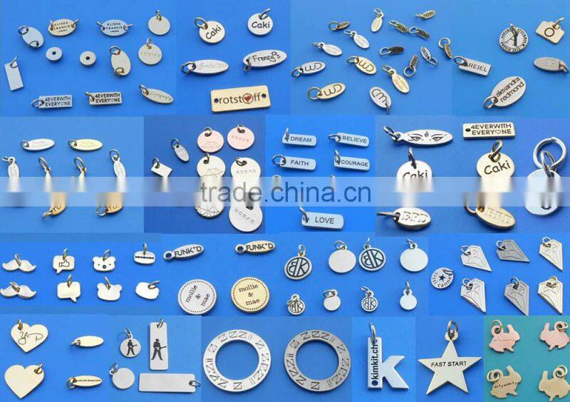 New custom fashion metal pendant silver/gold/black tag