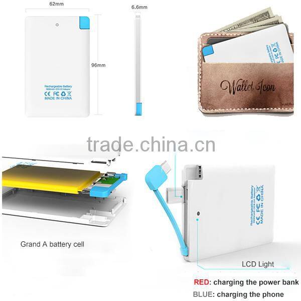 Alibaba hot selling power bank customized any logo printing colorful card style power banks
