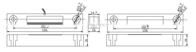 E-5C ABS housing magnetic door sensor door contact alarm switch 12v 24v 100v long gap 5C-59 CE FCC ROHS